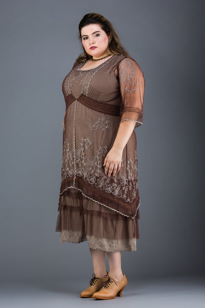 Plus SIze Titanic Dress in Chocolate by Nataya