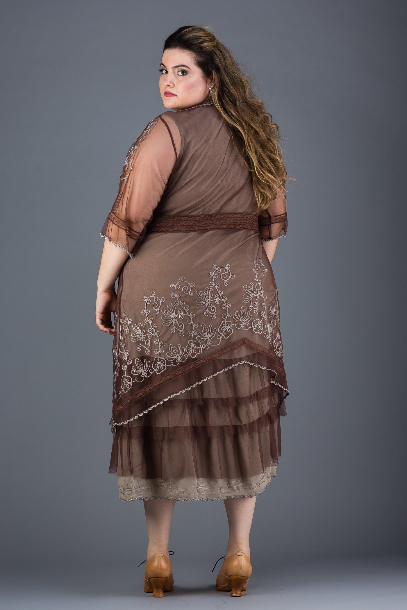 Plus SIze Titanic Dress in Chocolate by Nataya