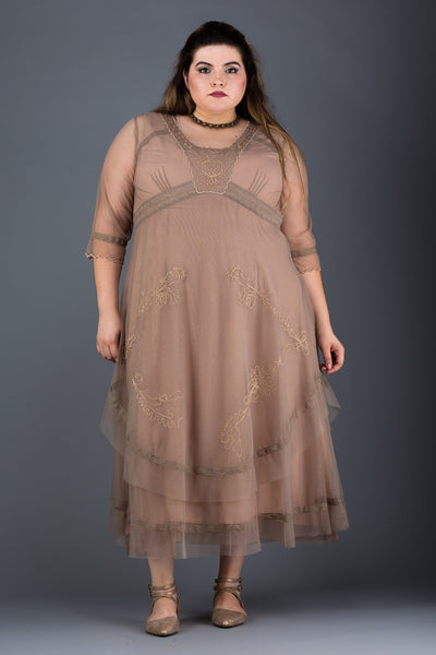 Plus Size Mary Darling Dress in Sand by Nataya
