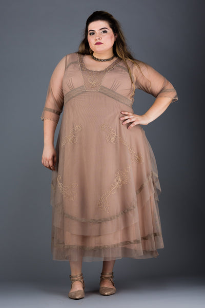 Plus Size Mary Darling Dress in Sand by Nataya