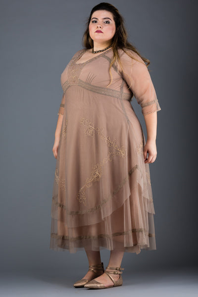 Plus Size Mary Darling Dress in Sand by Nataya