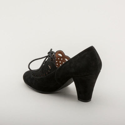 Alice Retro Cutout Oxfords in Black by Royal Vintage Shoes