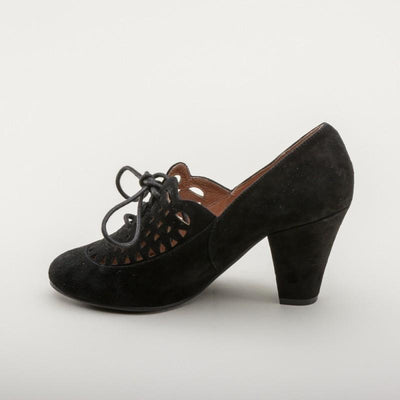 Alice Retro Cutout Oxfords in Black by Royal Vintage Shoes