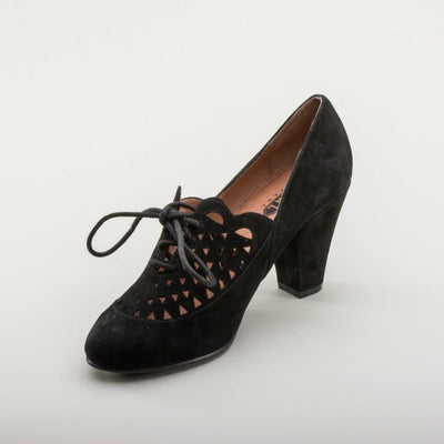 Alice Retro Cutout Oxfords in Black by Royal Vintage Shoes