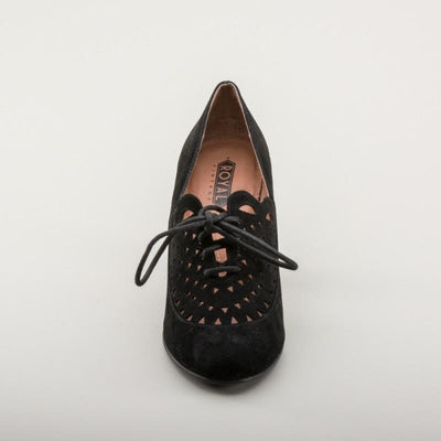 Alice Retro Cutout Oxfords in Black by Royal Vintage Shoes