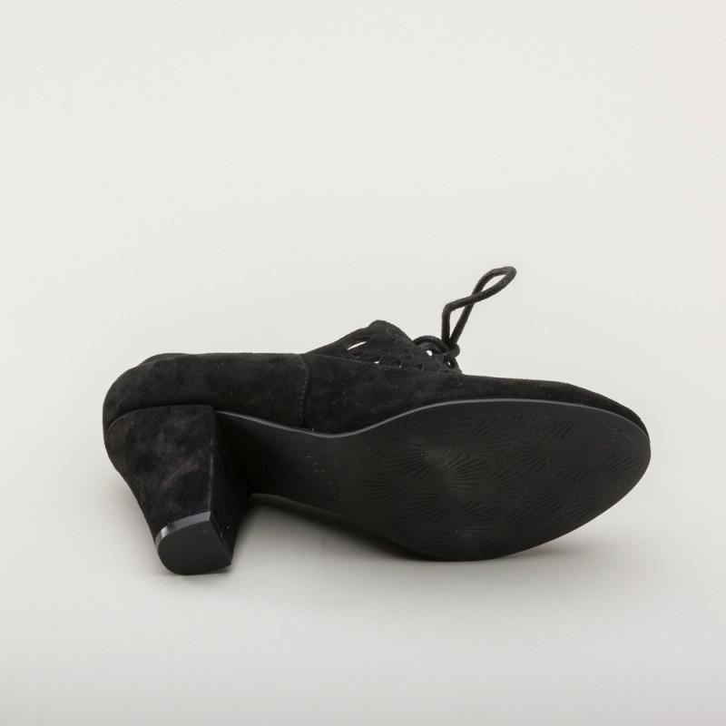 Alice Retro Cutout Oxfords in Black by Royal Vintage Shoes