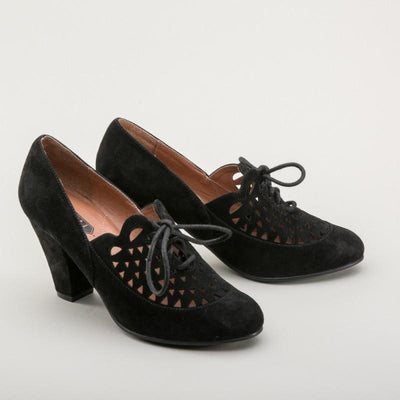 Alice Retro Cutout Oxfords in Black by Royal Vintage Shoes