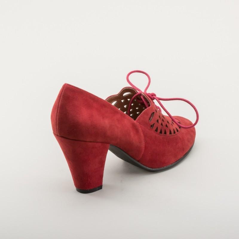 Alice Retro Cutout Oxfords in Carnelian by Royal Vintage Shoes