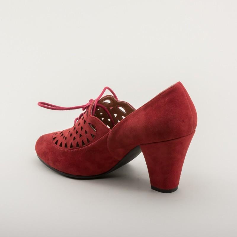 Alice Retro Cutout Oxfords in Carnelian by Royal Vintage Shoes