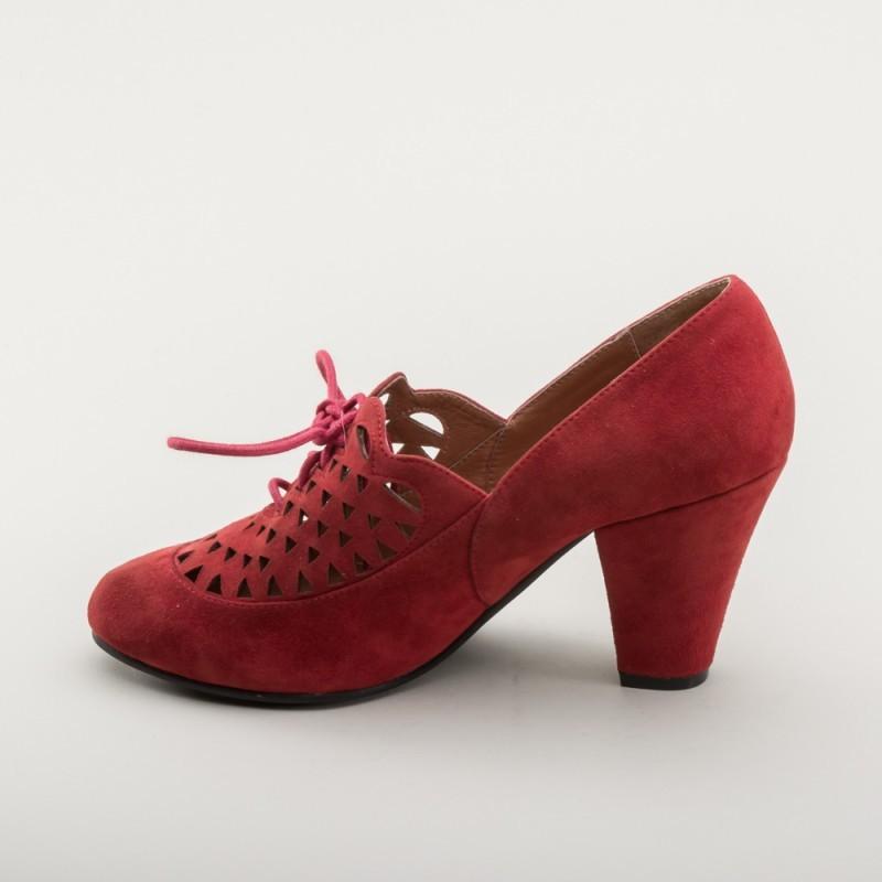 Alice Retro Cutout Oxfords in Carnelian by Royal Vintage Shoes