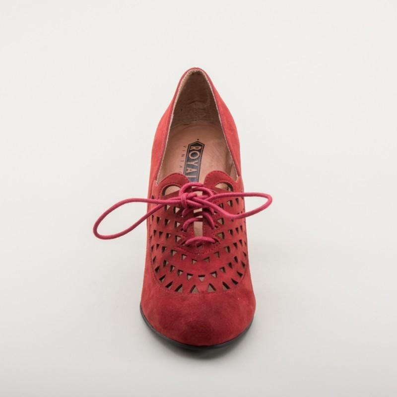 Alice Retro Cutout Oxfords in Carnelian by Royal Vintage Shoes