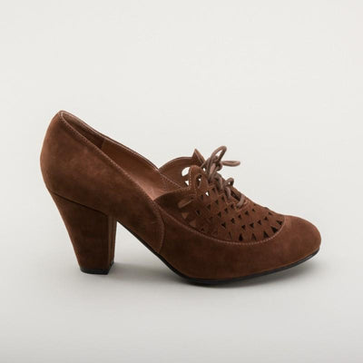 Alice Retro Cutout Oxfords in Nutmeg by Royal Vintage Shoes