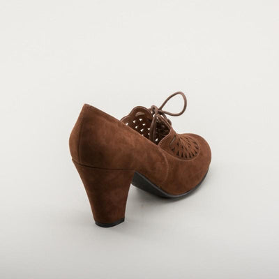 Alice Retro Cutout Oxfords in Nutmeg by Royal Vintage Shoes