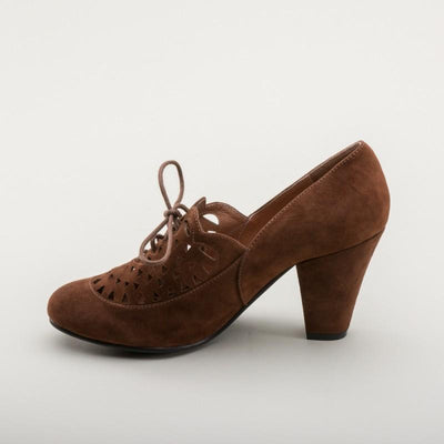 Alice Retro Cutout Oxfords in Nutmeg by Royal Vintage Shoes
