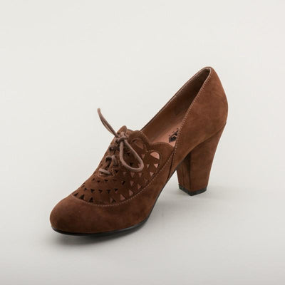 Alice Retro Cutout Oxfords in Nutmeg by Royal Vintage Shoes