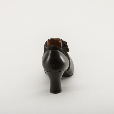 Greta Retro Side-Button Shoes in Black by Royal Vintage Shoes