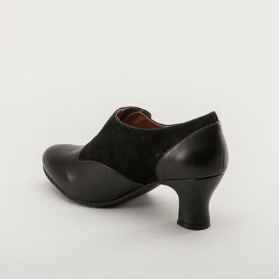 Greta Retro Side-Button Shoes in Black by Royal Vintage Shoes