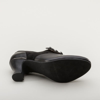Greta Retro Side-Button Shoes in Black by Royal Vintage Shoes