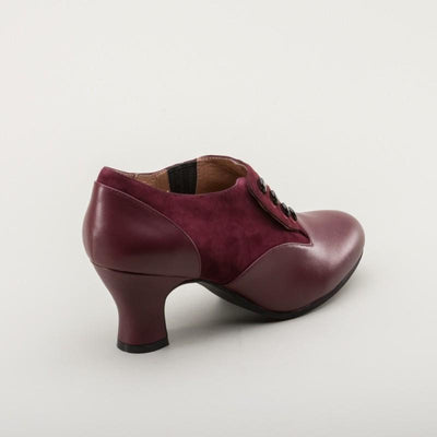 Greta Retro Side-Button Shoes in Garnet by Royal Vintage Shoes