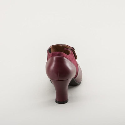 Greta Retro Side-Button Shoes in Garnet by Royal Vintage Shoes