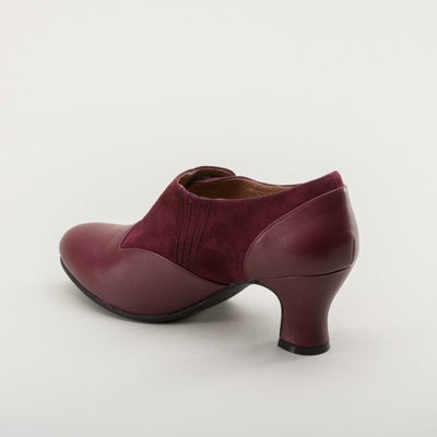 Greta Retro Side-Button Shoes in Garnet by Royal Vintage Shoes