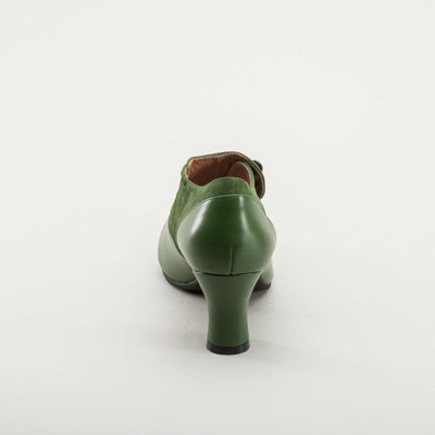 Greta Retro Side-Button Shoes in Green by Royal Vintage Shoes