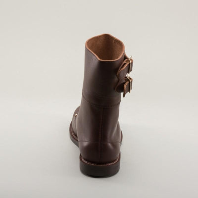 Rosie 1940s Double-Buckle Boots in Brown by Royal Vintage Shoes