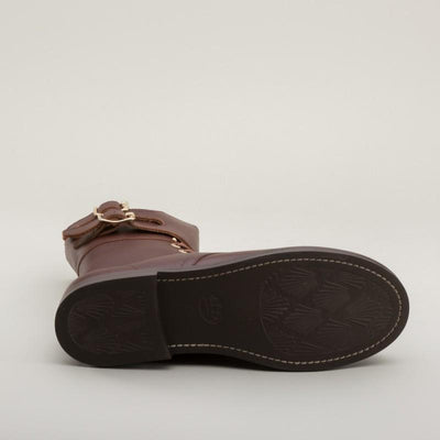 Rosie 1940s Double-Buckle Boots in Brown by Royal Vintage Shoes