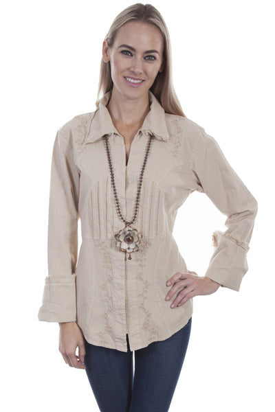 Maine Blouse in Khaki by Scully Leather
