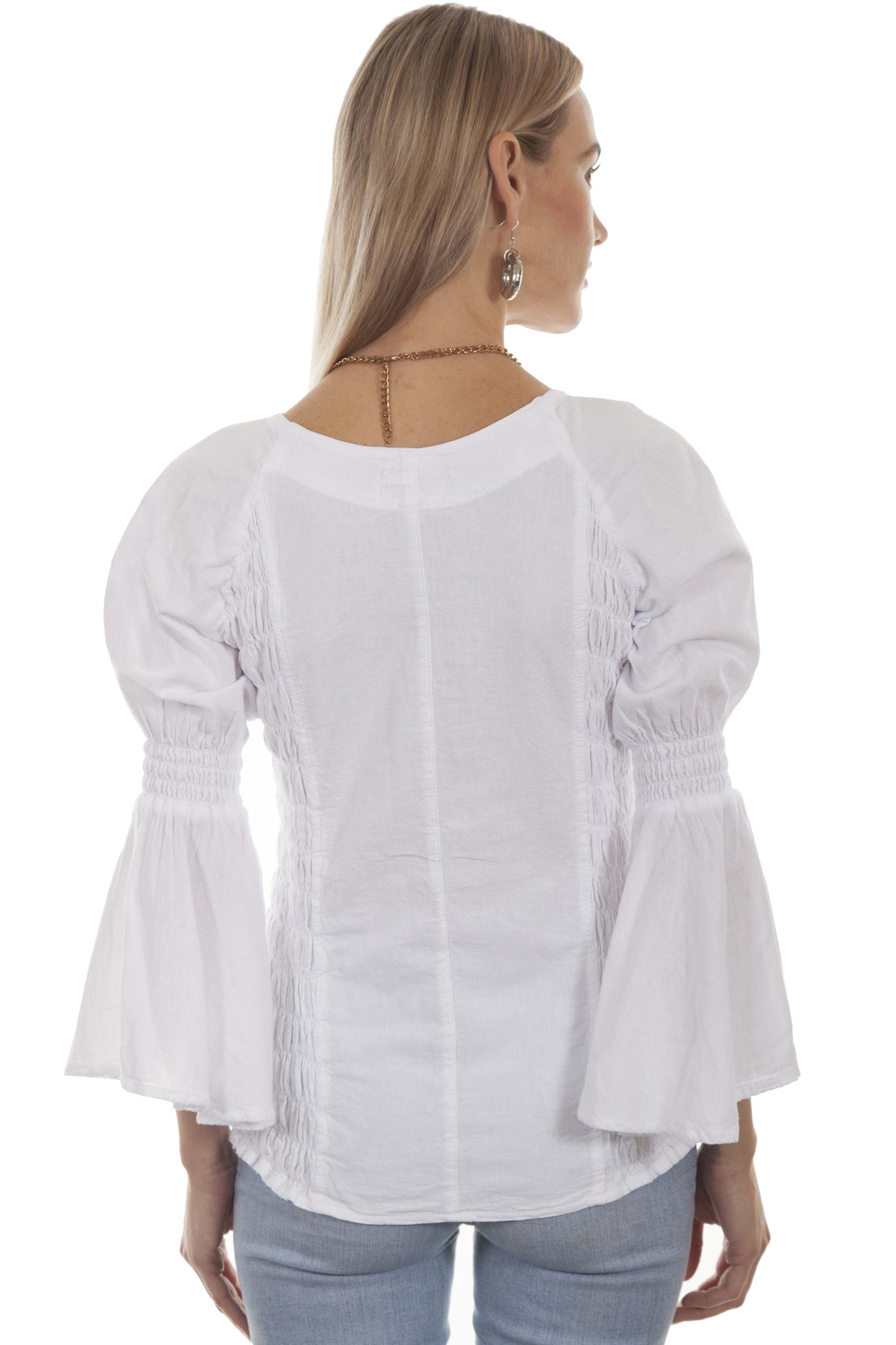 Windsor Blouse in White by Scully Leather