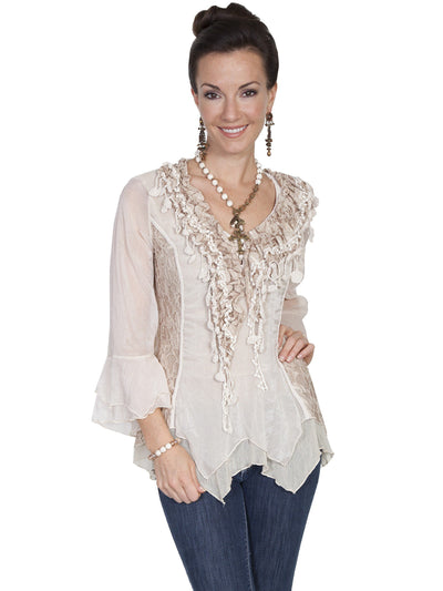 Cymbeline Blouse in Natural by Scully Leather
