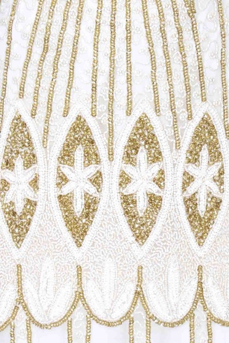 Art Deco Flapper Dress in White Gold