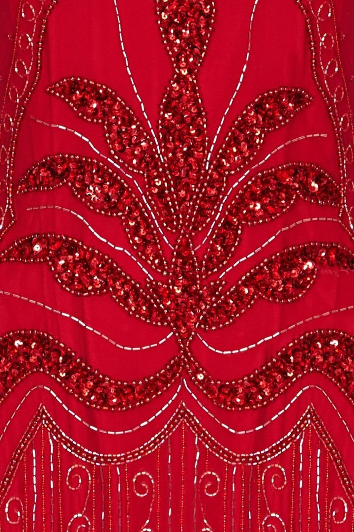1920s Flapper Dress in Red