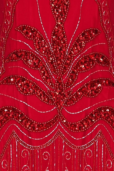 1920s Flapper Dress in Red