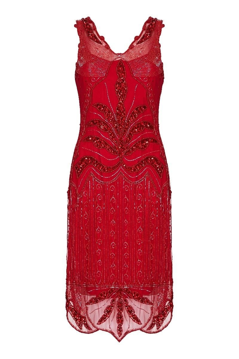 1920s Flapper Dress in Red