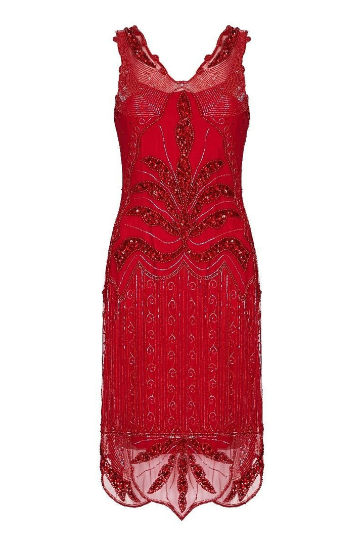 1920s Flapper Dress in Red