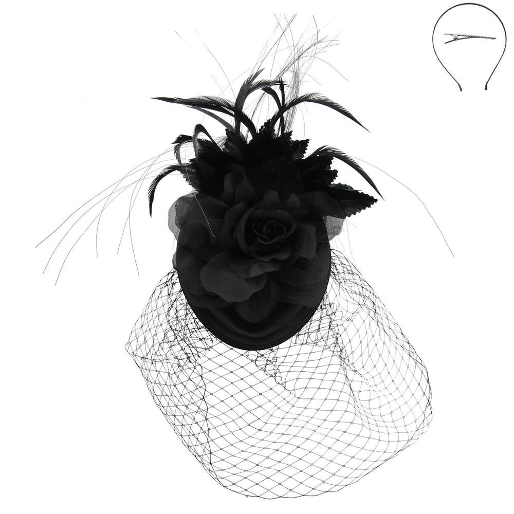 1920s Style Floral & Feather Fascinator