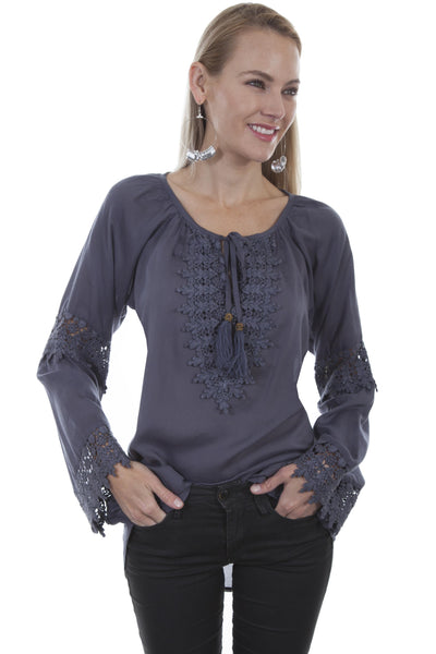 Lennox Blouse in Blue by Scully Leather