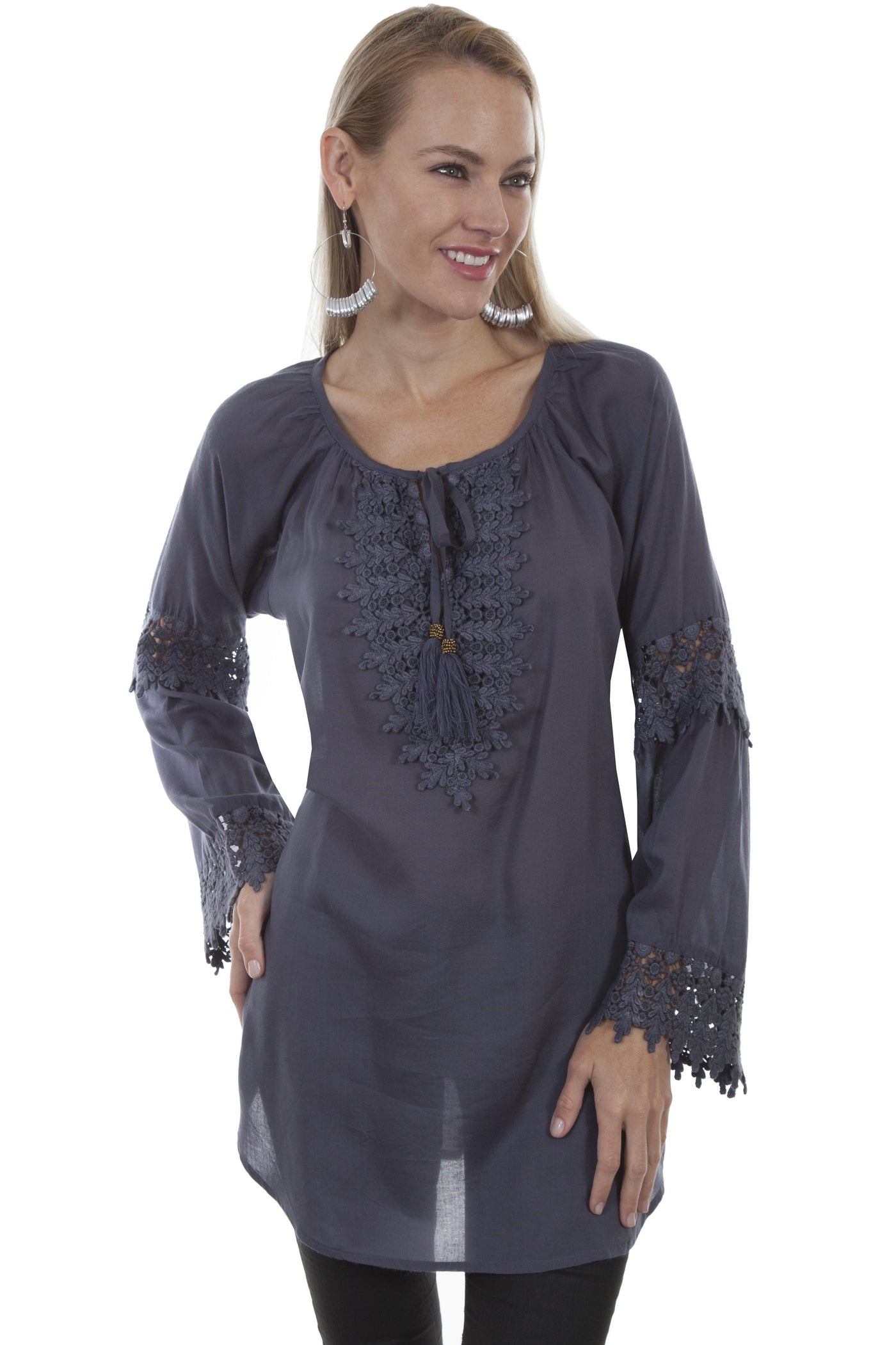 Lennox Blouse in Blue by Scully Leather