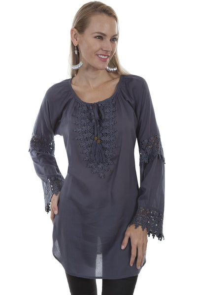 Lennox Blouse in Blue by Scully Leather