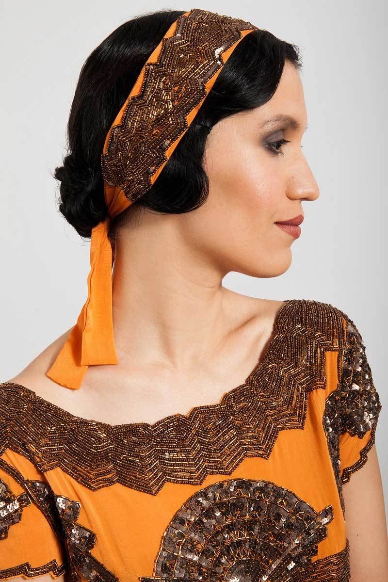 Mabel Headpiece in Orange - SOLD OUT