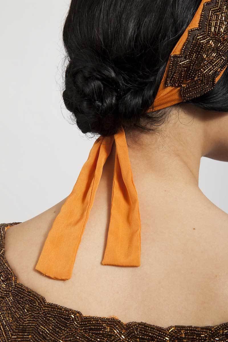 Mabel Headpiece in Orange - SOLD OUT
