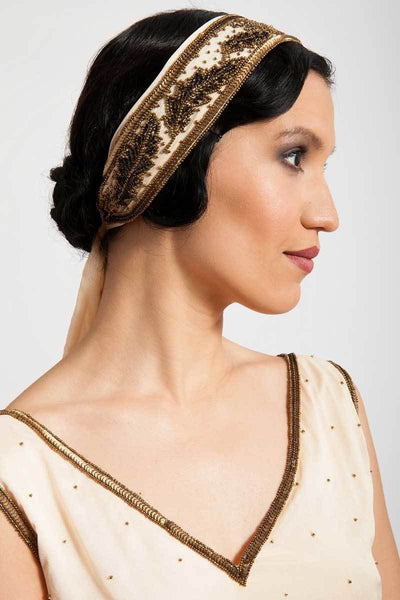 Barrymore Headpiece in Creme by Tilda Knopf
