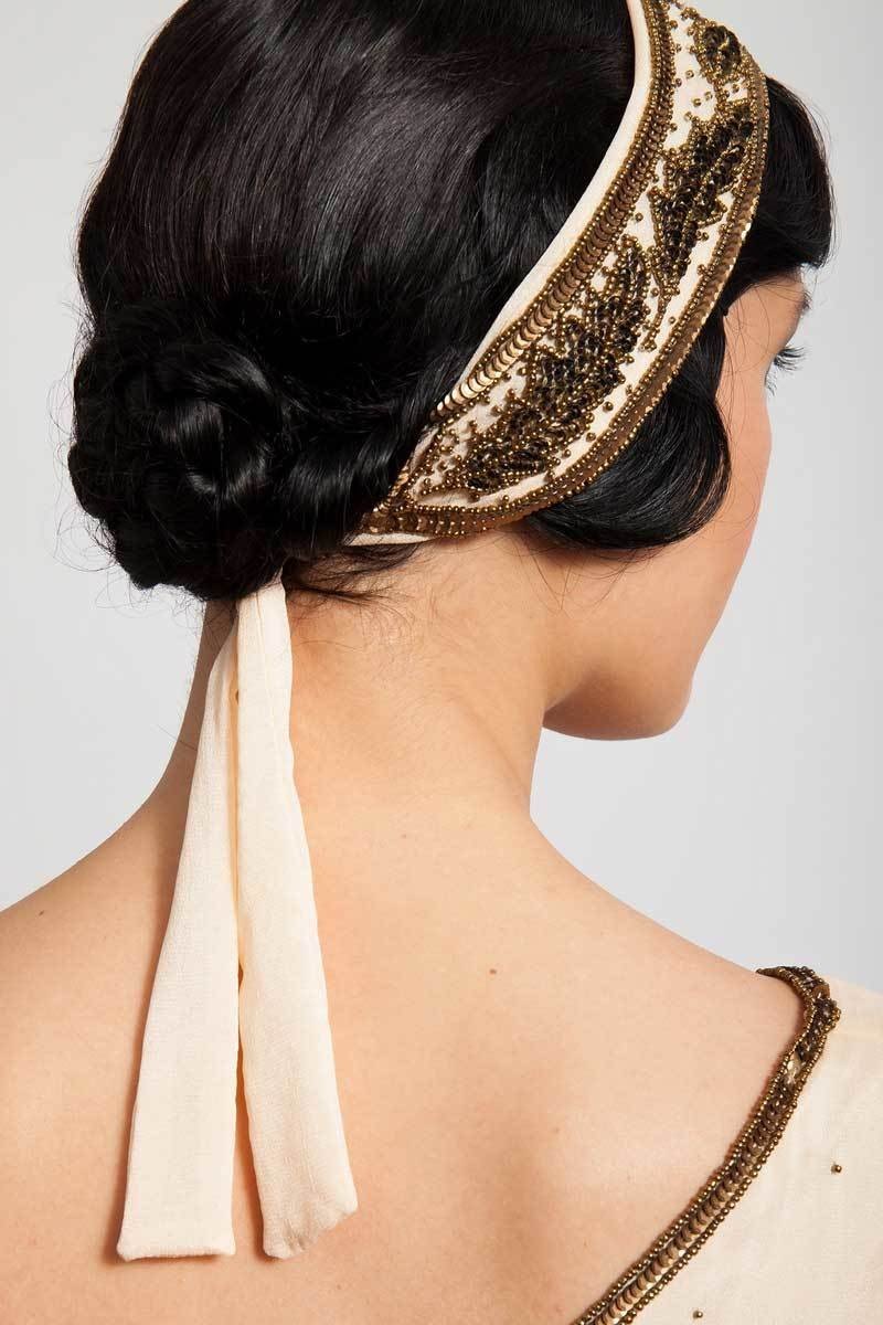 Barrymore Headpiece in Creme by Tilda Knopf