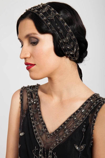 Marlene Headpiece in Black by Tilda Knopf