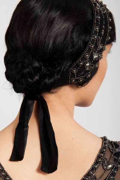 Marlene Headpiece in Black by Tilda Knopf