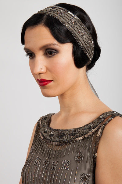 Myrna Headpiece in Grey by Tilda Knopf
