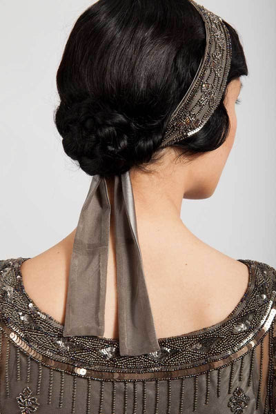 Myrna Headpiece in Grey by Tilda Knopf