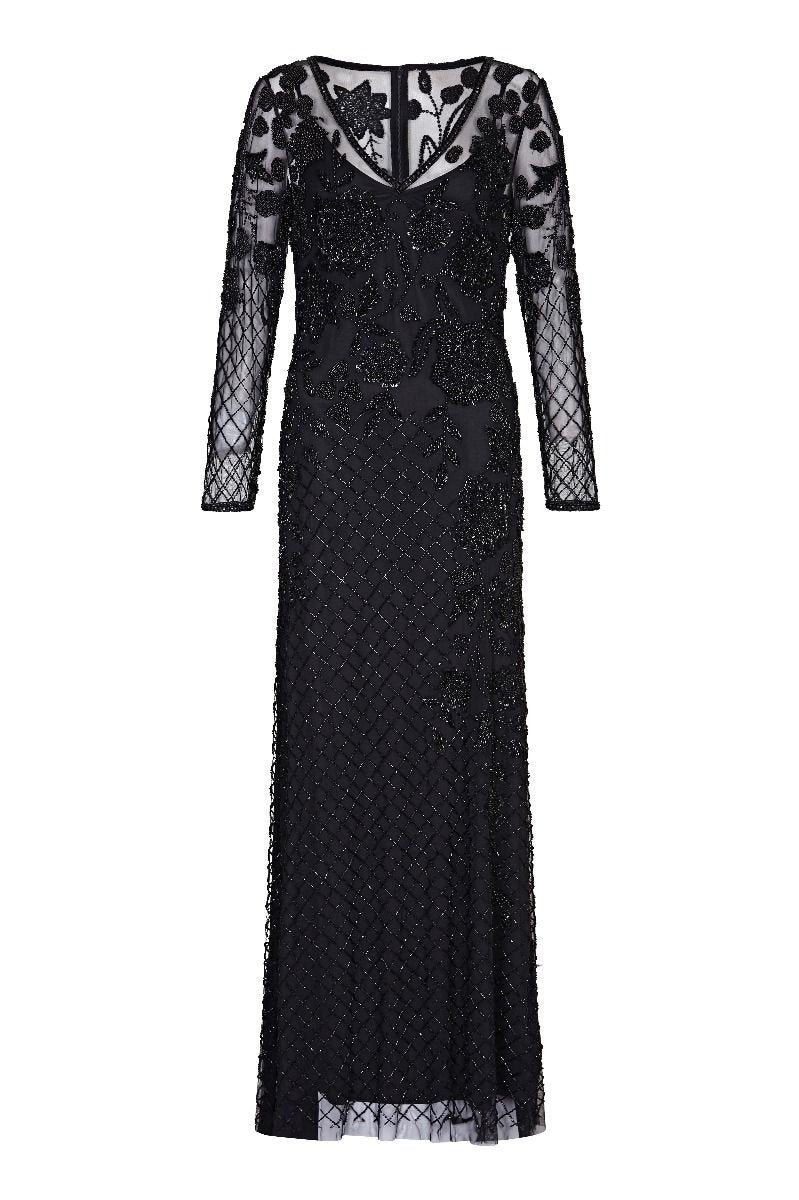 Parma 1920s Inspired Gown in Black