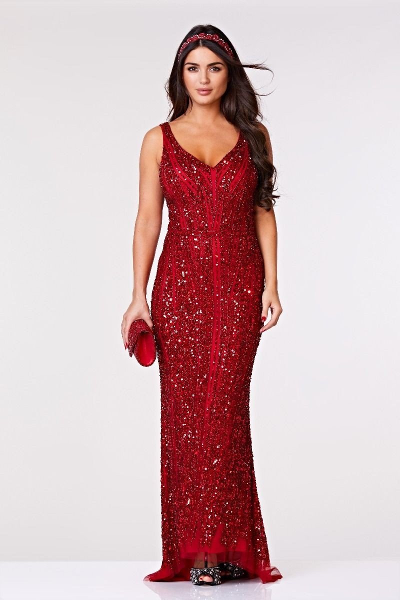 Romy Gatsby Style Gown in Red